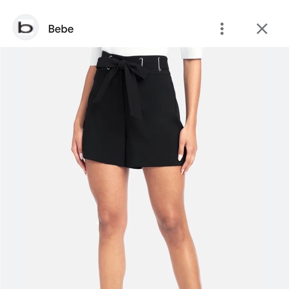 Bebe Stretch Twill Grommet Shorts Black Size 0 - Picture 13 of 14